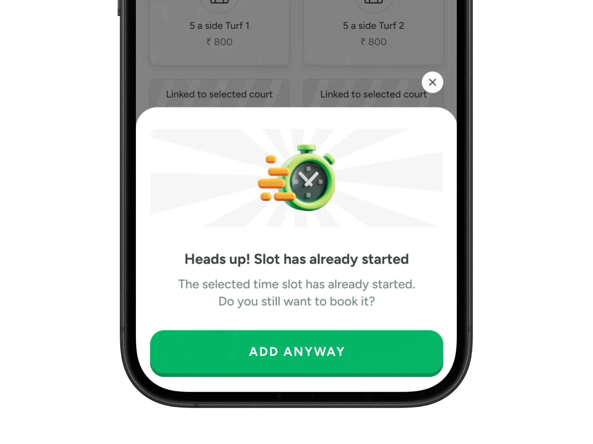 Post-launch iterations — handling edge cases like expired slots and nearby venue suggestions